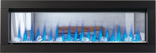 Napoleon CLEARion Elite 60 electric fireplace, front view with large crystal embers and blue flame
