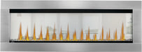 Napoleon CLEARion Elite electric fireplace with stainless steel trim, semi-transparent glass, crystal embers