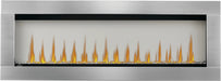 Napoleon CLEARion Elite electric fireplace with stainless steel trim, opaque glass, crystal embers