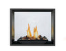 Napoleon High Definition 81 see-through gas fireplace, front view with rock set