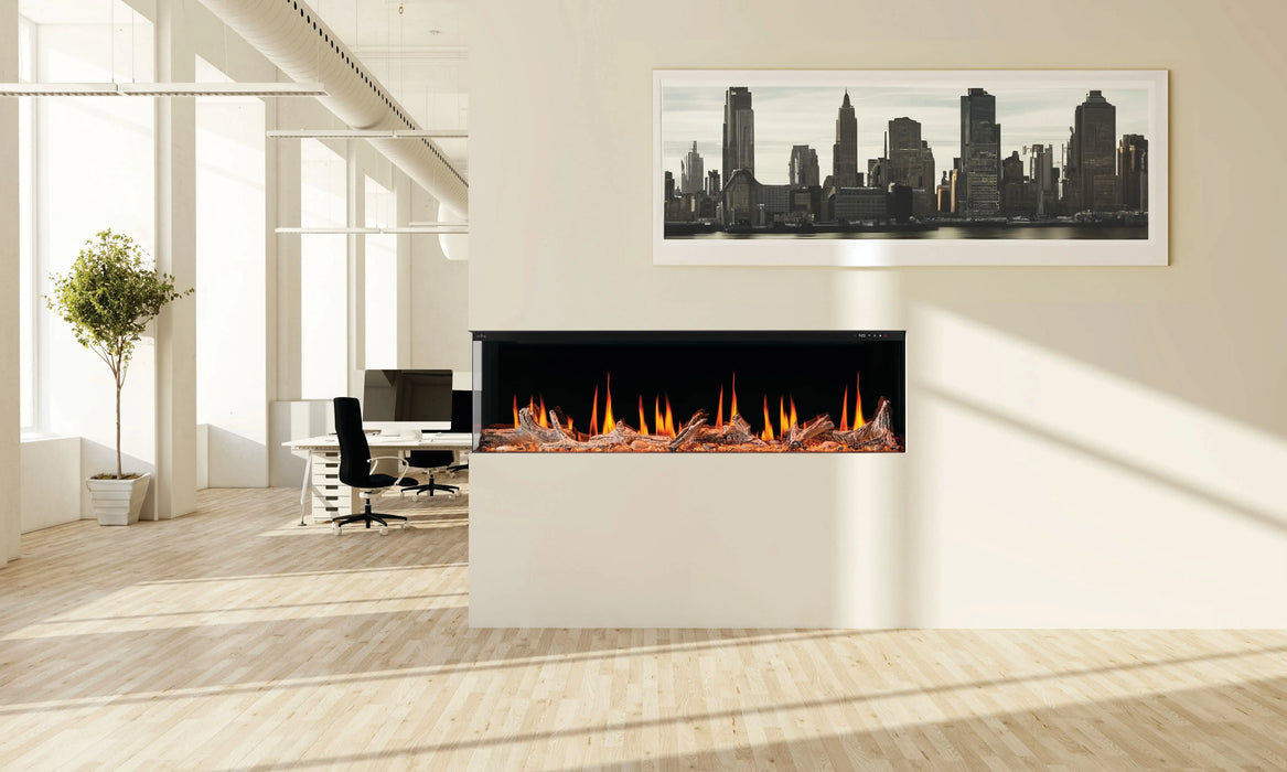 Napoleon Luminex 65 electric fireplace, two-sided installation in a room