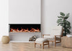 Napoleon Luminex 65 electric fireplace, three-sided installation with birch logs and black crystals