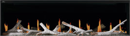 Napoleon Luminex 65 electric fireplace, front view with black crystals