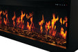 Napoleon Luminex 65" Linear Electric Fireplace - angled close-up with orange flames
