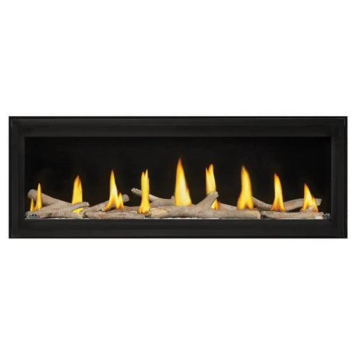 Napoleon Luxuria 50" Direct Vent Gas Fireplace - front view with flames on glass media