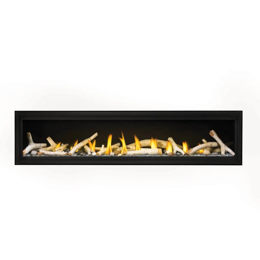 Napoleon Luxuria 74" Direct Vent Gas Fireplace - front view with birch logs
