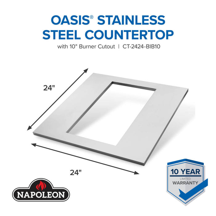 Napoleon OASIS® 24" x 24" Stainless Steel Countertop with 10" Burner Cutout