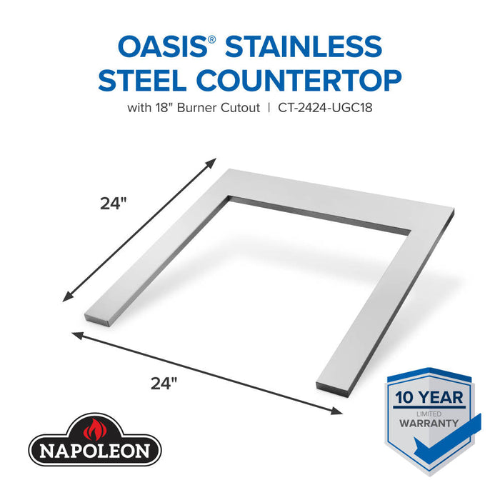 Napoleon OASIS® 24" x 24" Stainless Steel Countertop with 18" Burner Cutout