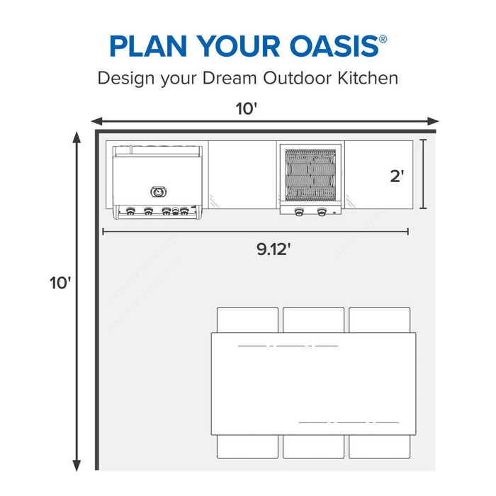 Napoleon OASIS® 24" x 24" Stainless Steel Countertop with 18" Burner Cutout