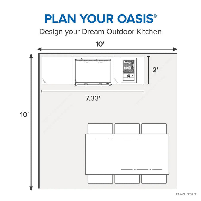 Napoleon OASIS® 24" x 26" Stainless Steel End Countertop with 10" Burner Cutout Napoleon Dreamwood Living