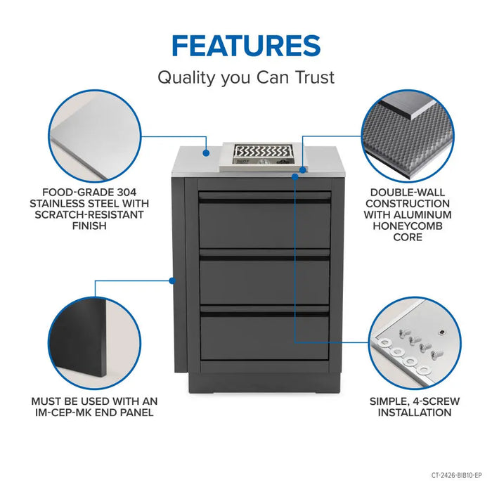 Napoleon OASIS® 24" x 26" Stainless Steel End Countertop with 10" Burner Cutout Napoleon Dreamwood Living