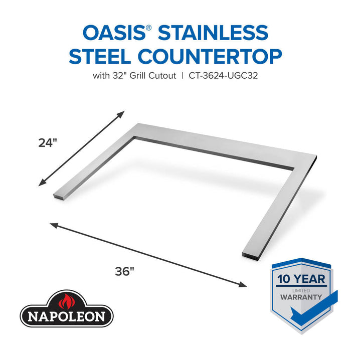 Napoleon OASIS® 36" x 24" Stainless Steel Countertop for 32" Grill Head