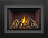 Napoleon Oakville X4 gas fireplace insert, small gunmetal face with Old Town brick panels