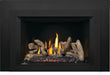 Napoleon Oakville X4 gas fireplace insert, small black face with driftwood logs