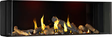 Napoleon Tall Bay Luxuria 62 gas fireplace, corner installation with oak logs