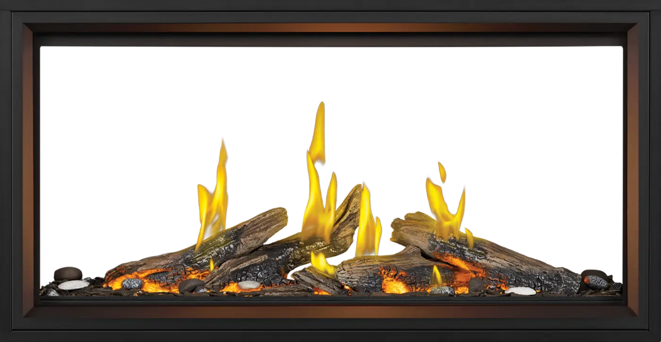 Napoleon Tall Linear Vector™ 50 See Through Gas Fireplace with Luminous Logs Napoleon Hearth