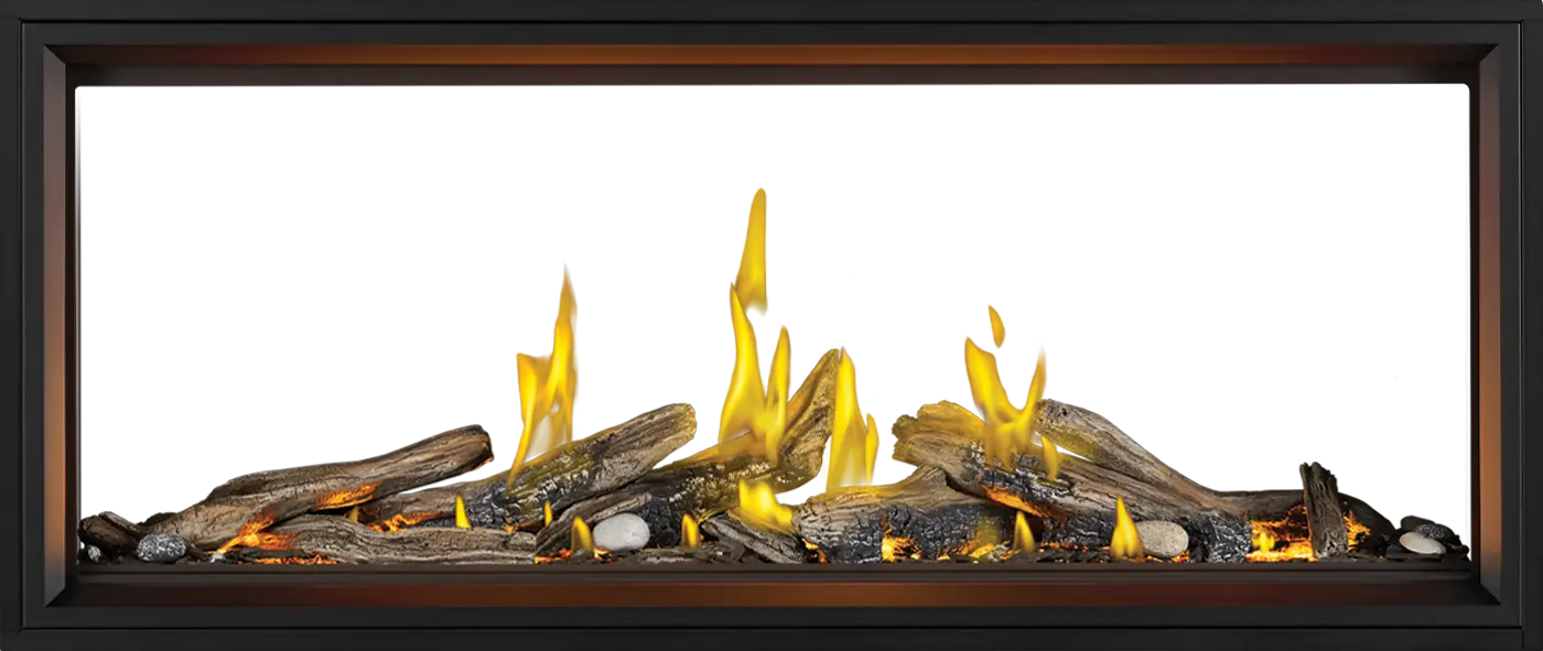 Napoleon Tall Linear Vector™ 62" See Through Gas Fireplace with Luminous Logs Napoleon Hearth