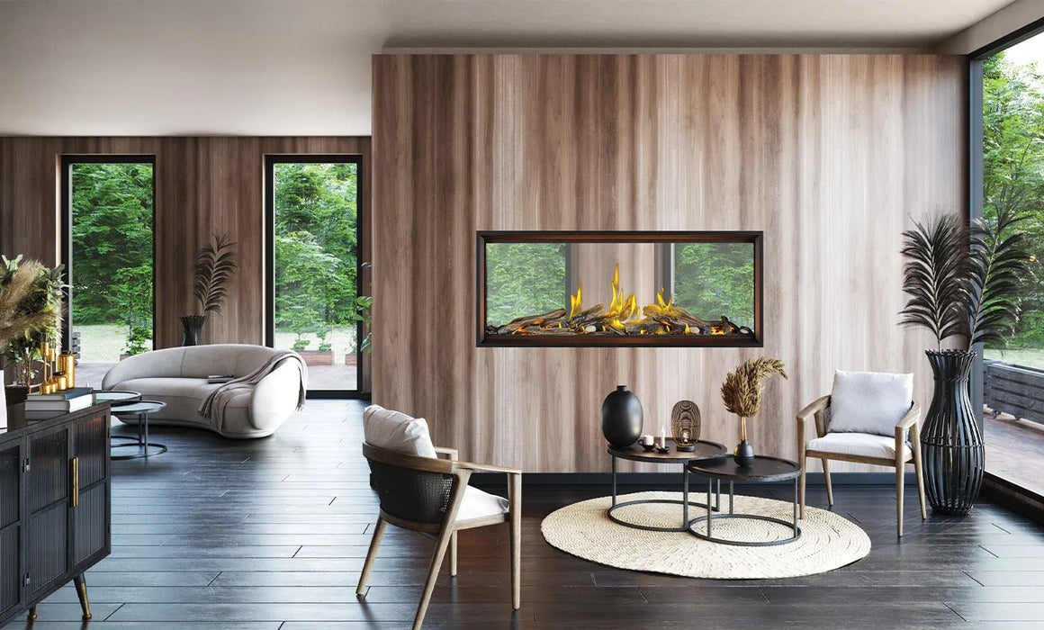 Napoleon Tall Linear Vector™ 62" See Through Gas Fireplace with Luminous Logs Napoleon Hearth