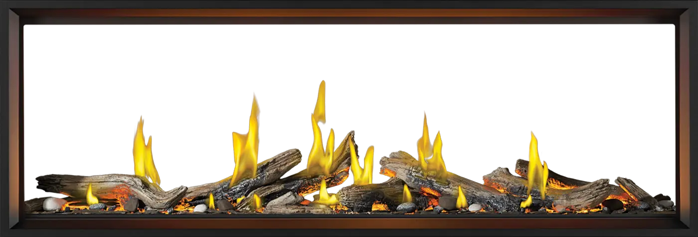Napoleon Tall Linear Vector™ 74" See Through Gas Fireplace with Luminous Logs Napoleon Hearth