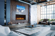 Napoleon Tall Vector 62 gas fireplace, installed in a home with oak logs