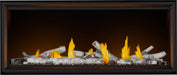 Napoleon Tall Vector 62 gas fireplace, front view with birch logs, glowing ember bed