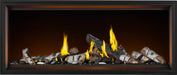 Napoleon Tall Vector 62 gas fireplace with Luminous Logs, front view with birch logs, high flames