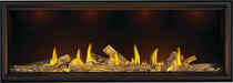 Napoleon Tall Vector 74 gas fireplace, front view with oak logs