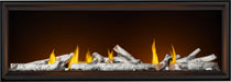 Napoleon Tall Vector 74 gas fireplace, front view with birch logs