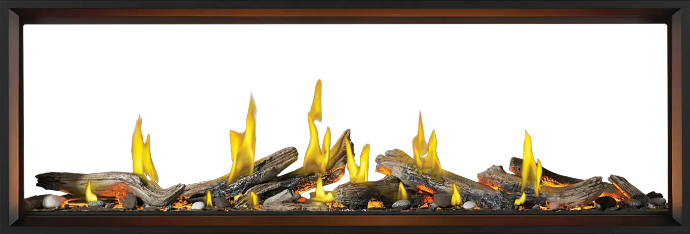 Napoleon Tall Linear Vector™ 74" See Through Gas Fireplace with Luminous Logs Napoleon Hearth