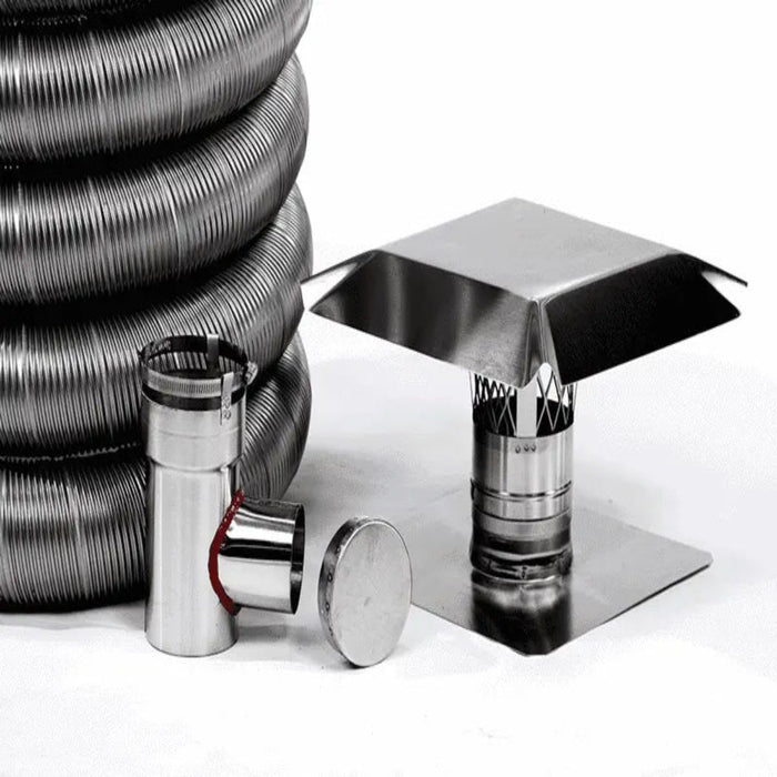 National Chimney M-Flex Pellet Insert Basic Liner Kit with Cleanout Tee