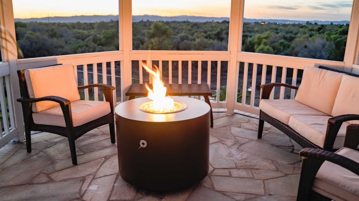 The Outdoor Plus Beverly Powder Coat Steel Low Voltage Electronic Ignition Fire Pit