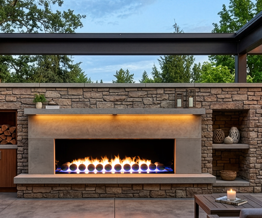 Empire Carol Rose 72" Manual Control Outdoor Linear Gas Fireplace