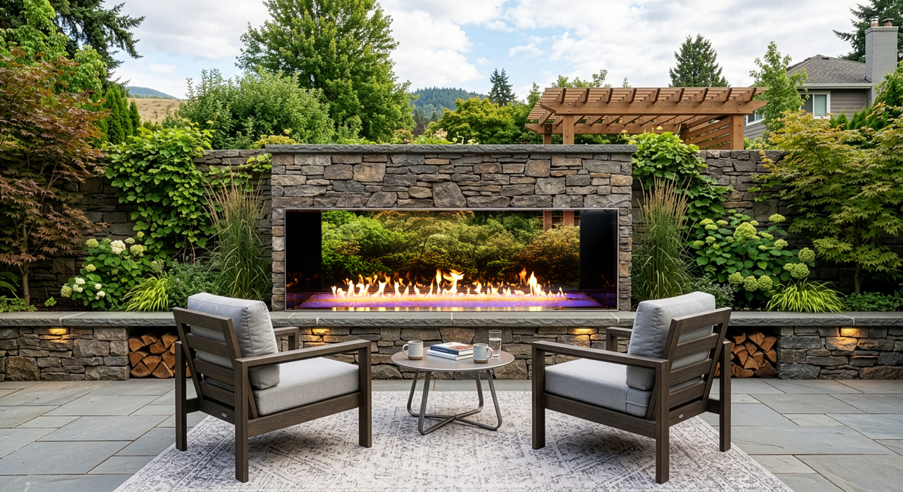 Empire Carol Rose 72" See-Through Manual Control Outdoor Linear Gas Fireplace