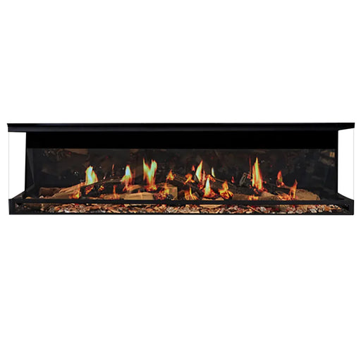 Ortal Holographic 60 electric fireplace with three-sided glass