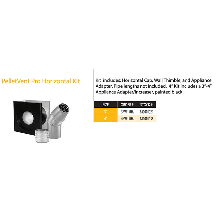 Majestic PelletVent Pro DV-4PVP-KHA 4" Horizontal Kit