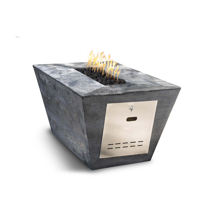 The Outdoor Plus OPT-PLMWG6024 Plymouth 60" x 24" Tall Wood Grain Rectangular Gas Fire Pit