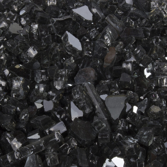 The Outdoor Plus Black Reflective Fire Glass OPT-144BL