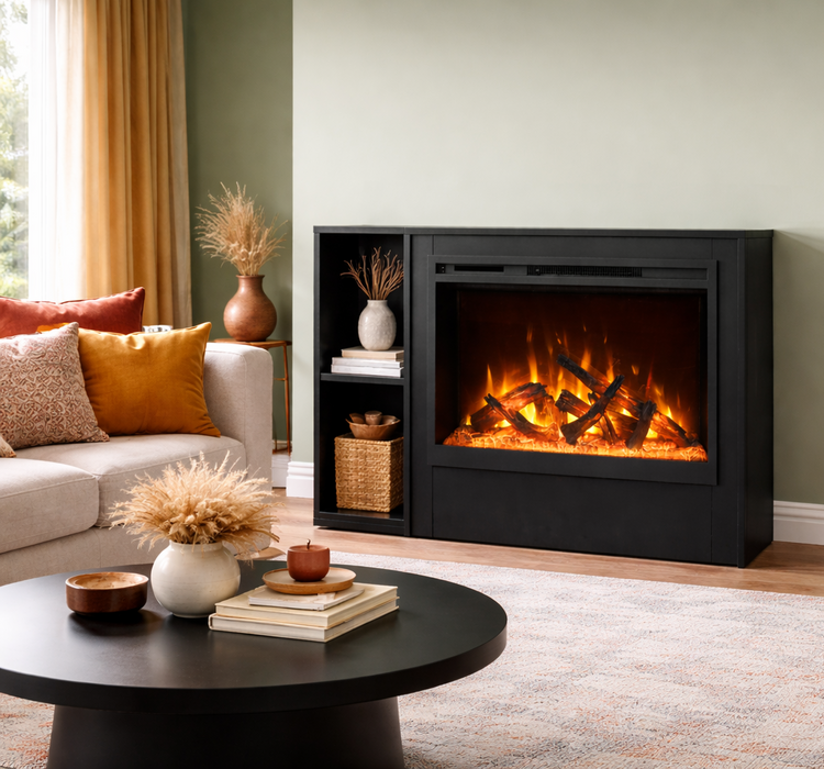 Amantii Pedestal Display for Fire & Ice LumaForest  Indoor 3 Sided Built In Electric Fireplace