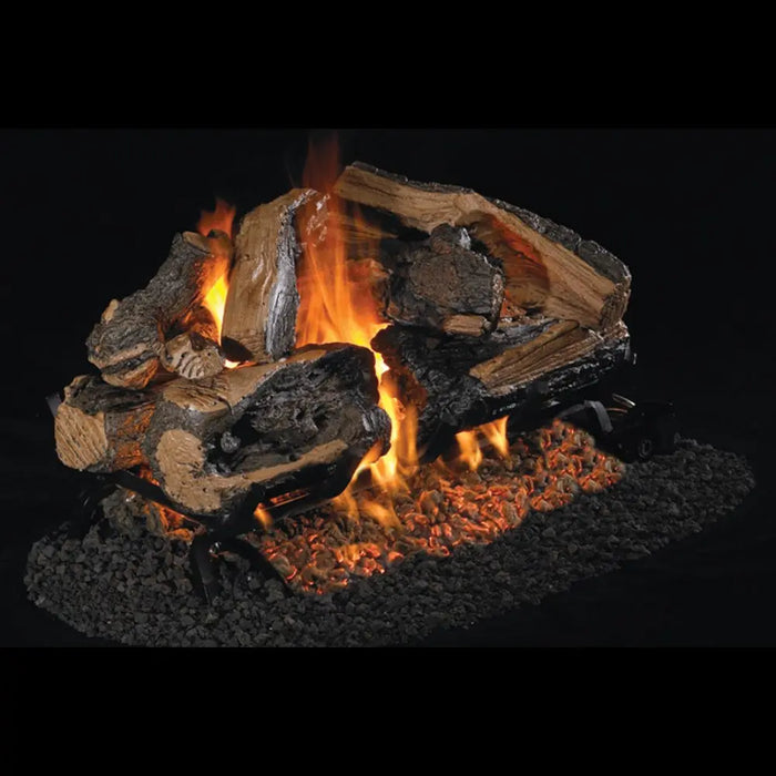Real Fyre 24" Charred Rugged Split Oak See Thru Vented Gas Log Set Real Fyre Dreamwood Living