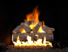 Golden Oak Designer Plus Flame Enhanced gas log set burning, front view
