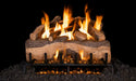 Mountain Crest Split Oak gas logs burning on a G31 burner, black background