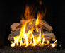 Split Oak Designer Plus Flame Enhanced gas log set burning, front view
