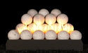 Carrera Marble spheres stacked on a G23 burner with flames