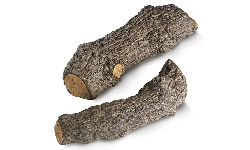 two ceramic oak bonus logs