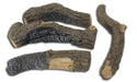 four charred ceramic branches