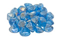 pile of light blue glass nuggets