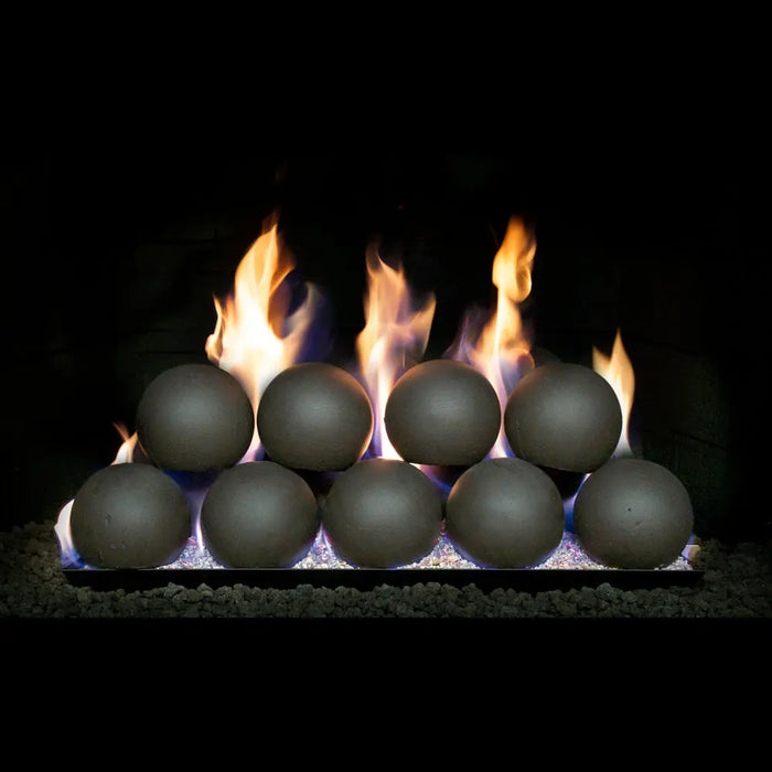 Real Fyre Epic Black Fyre Spheres with 30" P45 Pan Burner System Real Fyre Dreamwood Living