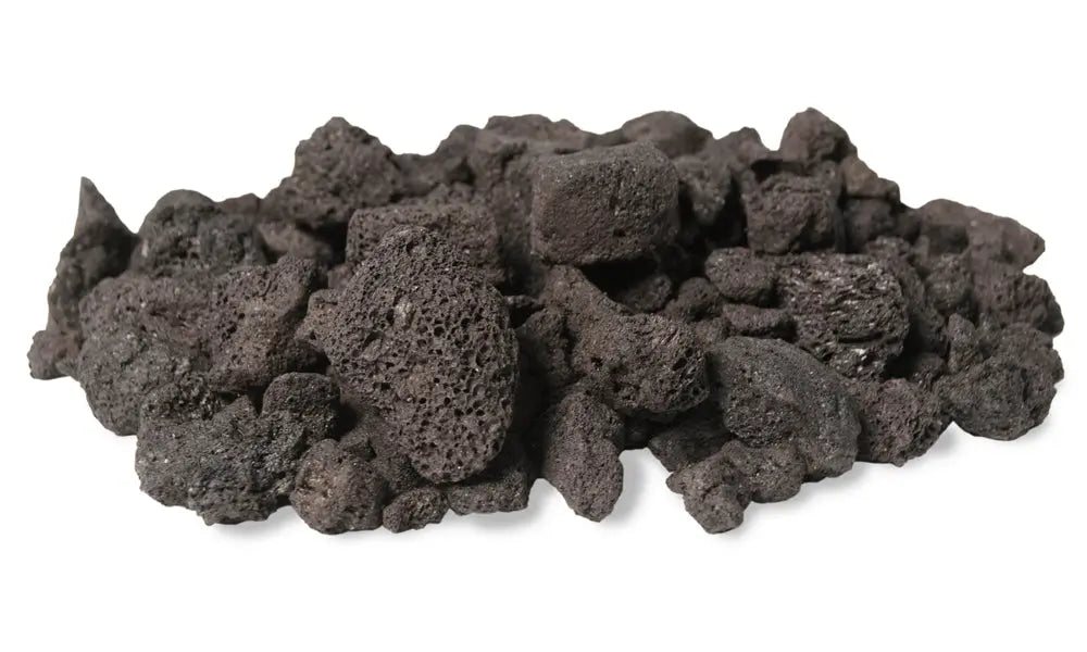pile of dark lava coals