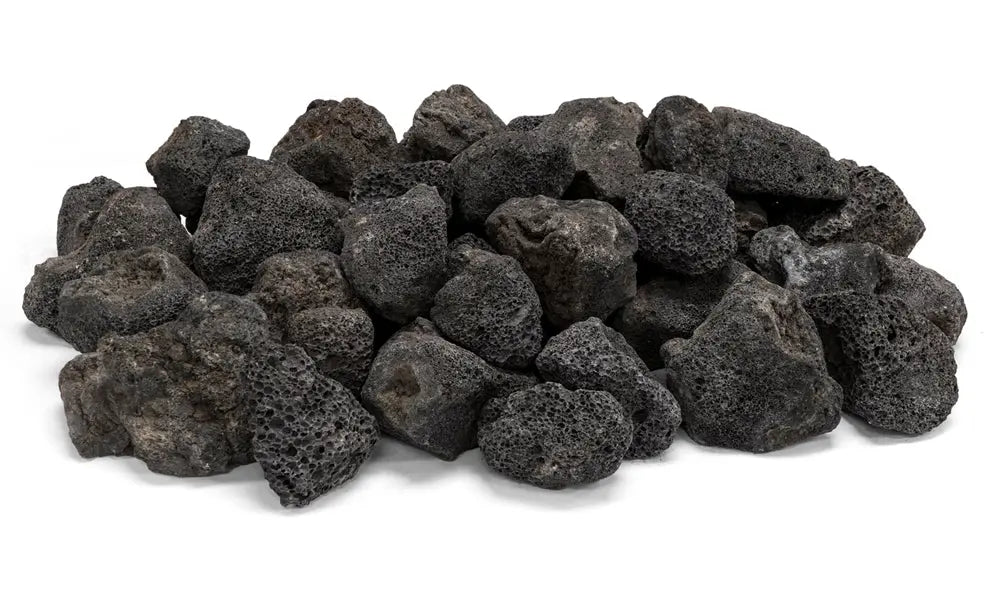 pile of black lava stones