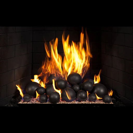 Real Fyre Mixed Select Fyre Spheres with 30" P45 Pan Burner System Real Fyre Dreamwood Living